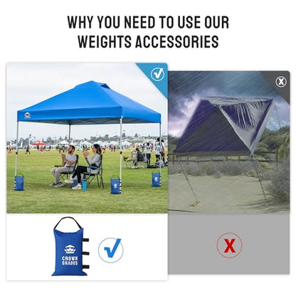 CROWN SHADES Sand Bags for Canopy Legs, 120 LBS, Blue (Unfilled) - color: Blue, size: 120lbs