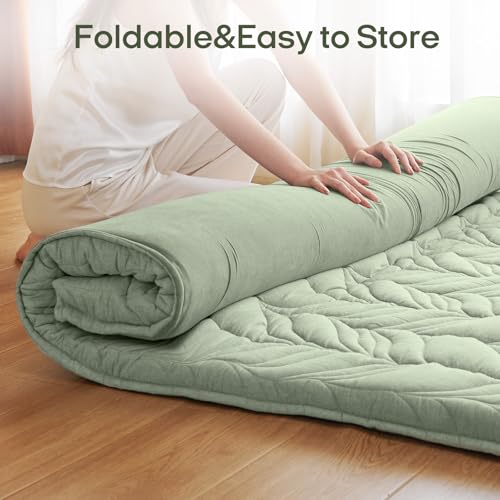 ZonLi Japanese Floor Mattress Futon Mattress Queen Size 2.5 Inch Thick - color: Green, size: Queen (80"L x 60"W x 2.5"Th)