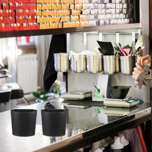 NUOBESTY Hanging Cup Holder Storage Basket 4-Pack Portable Buckets for Rolling Cart Organizer Kitchen & Office Storage Art Supplies Pencil Makeup Holder 4.72X4.60X2.75In - color: Black
