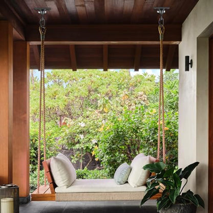 SELEWARE Heavy Duty Black Swing Hangers 2400LB Capacity Porch Swing Hanger - color: A: Black Swing Hangers (2 Pack)