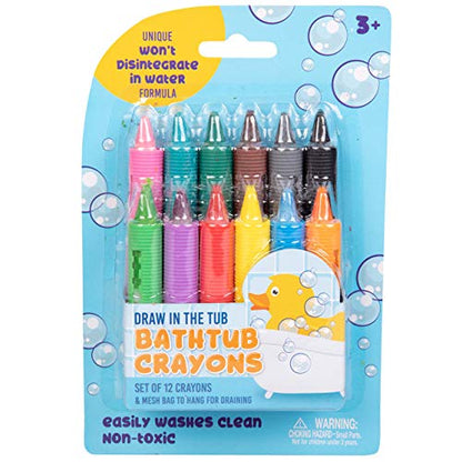 Bath Crayons Set, 12 Colors with Mesh Storage Bag, Non-Toxic Tub Fun | Creative Bath Play Activity, Easy Cleanup, Bright Colors Spark Imagination, Durable Design, Great for Summer Water Fun