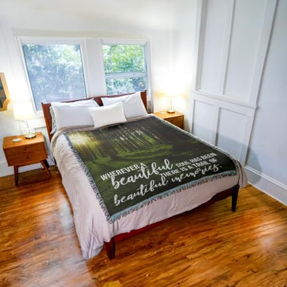 Pure Country Weavers Wherever A Beautiful Soul Has Been There is A Trail of Beautiful Memories Blanket - Sympathy Bereavement Gift Tapestry Throw Woven from Cotton - Made in the USA (72x54) - color: Beautiful Soul, size: 72" x 54"
