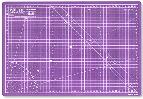 Elan Cutting Mat A3 Pink & Purple, 5-Ply Self Healing Cutting Mat 44 x 30 CM, Recycled PVC Craft Board for Sewing, Hobby Board for Crafts 44x30 CM - style: 44 x 30 CM