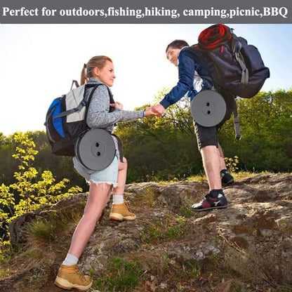 Fishboy Upgraded Collapsible Stool, 400lbs Max Weight, Lightweight But Sturdy, Portable Retractable Folding Telescoping Foldable Camping Stool for Adults Outdoor Fishing Hiking Gardening Travel BBQ - color: Grey
