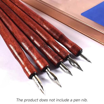 5Pcs Dip Pen Holder, Wood Comic Nib Holder, 5.91in Wooden Pen Nib Holder Wood Cartoon Comic Pen Nib Holder Comfortable Grip for Calligraphy Writing Signing, Cartooning Sketching - color: Red Wood Color