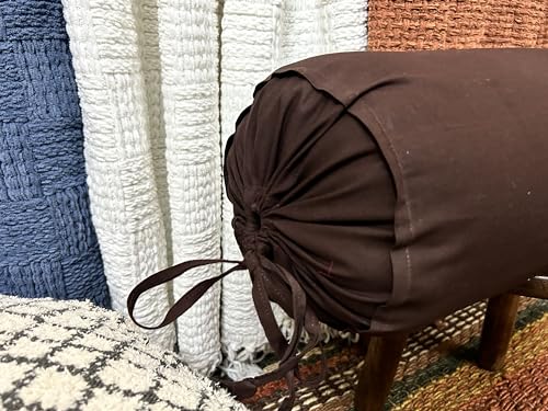 Bolster removable cover cotton (Brown, 6" x 16" (15cm x 40 cm)) - color: Brown, size: 6" x 16"