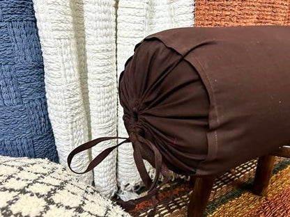 Bolster removable cover cotton (Brown, 6" x 16" (15cm x 40 cm)) - color: Brown, size: 6" x 16"