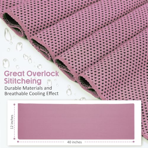 Cooling Towels 40 Pack, 40"x12" Bulk Cold Towels for Hot Weather, Cool Gym Towel for Neck & Face, Cooling Rags with Carry Bag for Sports, Workout, Golf, Camping, Travel - color: 40pink