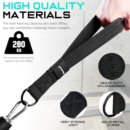 RENRANRING Tricep Rope Cable Attachment Handles for Gym, 13inch Exercise Handles, Tricep Pull Down Attachments Rope for Pilates, Yoga, Strength Trainer, Physical Therapy, Stretch, Recovery - color: Black