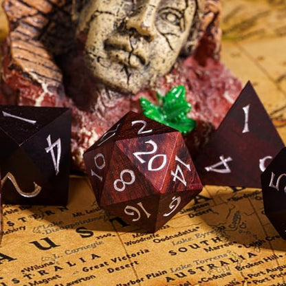 Wooden DND Dice Set Red Sandalwood Wood Dice Set for Tabletop Games - color: Big Red Sandalwood