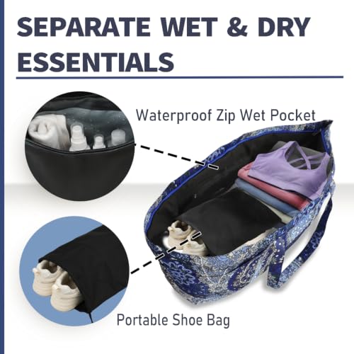 Yoga Mat Bag Yoga Tote Bag with Large Waterproof Zipper Pocket and Drawstring Pocket Yoga Mat Bag Carrier Fit Most Size Mats and All You Stuff - color: blue