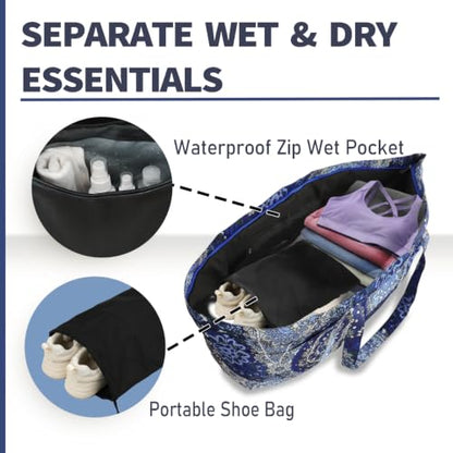 Yoga Mat Bag Yoga Tote Bag with Large Waterproof Zipper Pocket and Drawstring Pocket Yoga Mat Bag Carrier Fit Most Size Mats and All You Stuff - color: blue