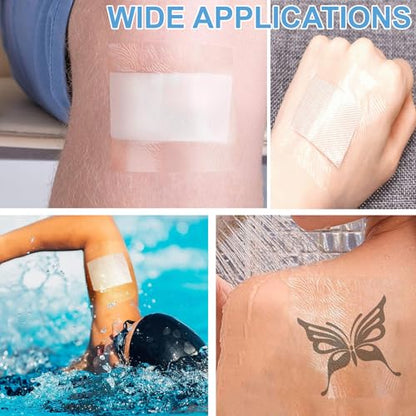 Waterproof Bandages Transparent Film Dressing, Second Skin Healing Protective, Clear Adhesive Bandages Shower Shield Dressing Tape for Tattoos Aftercare Swimming(6 Inch x 1 Yard) - size: 6 Inch x 1 Yard