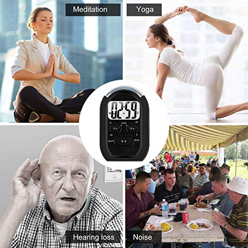 3 in 1 Kitchen Timer with Vibration, Flasher and Beeper for Cooking, Baking, Sports, Games, Yoga, Study, Meditation, Office