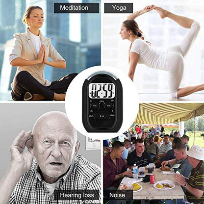 3 in 1 Kitchen Timer with Vibration, Flasher and Beeper for Cooking, Baking, Sports, Games, Yoga, Study, Meditation, Office