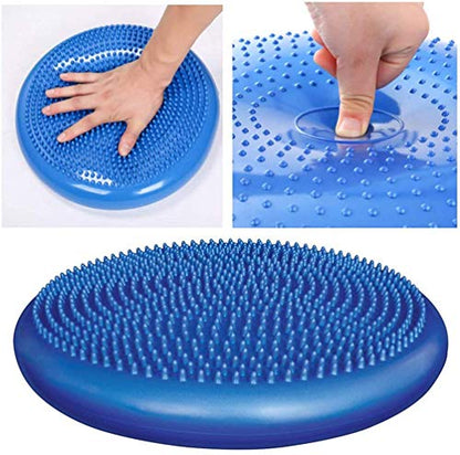 Inflated Stability Wobble Cushion, Yoga Balance Wiggle Seat Pad Disc for Pain Relief, Pelvic Floor Recovery, Rehabilitation Training - color: Blue