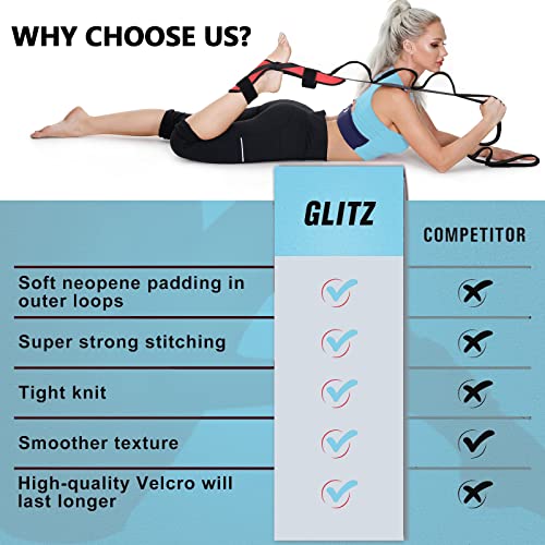 Foot and Calf Fascia Stretcher for Plantar Fasciitis, Physiotherapy Stretching Strap, Yoga Stretch Strap Improves Strength and Relief to Heel Spurs, Calf, Thigh and Hip (Red) - color: Red