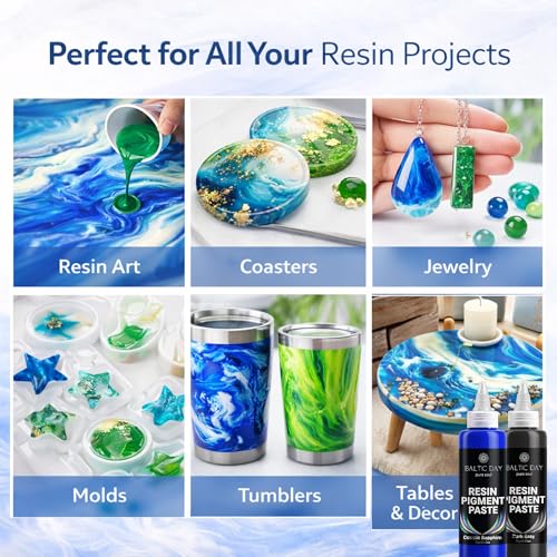 Turquoise Blue Epoxy Resin Pigment Paste, Extra Large 191g (6.7oz) – Opaque Resin Colorant, Highly Concentrated Epoxy Dye, Mica Powder Alternative for Resin Art, Jewelry, Tumblers, River Tables & Crafts - color: Turquoise Blue XL