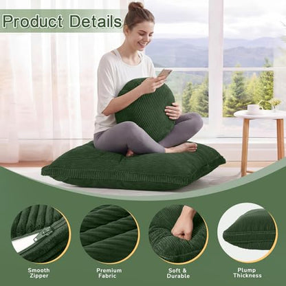 Meditation Cushion, 32x32inch Meditation Floor Pillow for Adults - color: Green