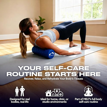 MELT Method 18 Inch Travel Soft Foam Roller- Half the Length of The MELT Full Body Roller