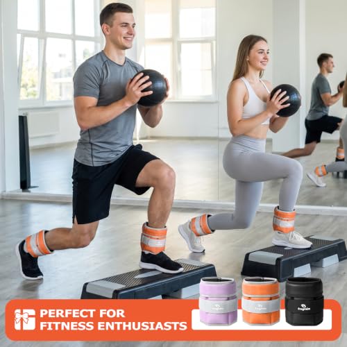 Fragraim Adjustable Ankle Weights for Women and Men, 1 Pair (2–10 lbs) - color: Orange