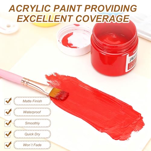 PATIKIL M&G Acrylic Paint, 3.38 Fl Oz(100ml) Matte Finish Rich Pigments Waterproof Art Painting Supplies for Fabric Canvas Wood Leather Stone Cloth, Cobalt Blue - color: Cobalt Blue
