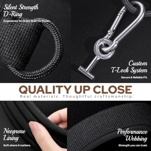 Pilates Loops Compatible with Tonal Smart Home Gym | Double Loop Pilates Straps for Reformer Machine, Soft Padding, Pilates Accessories with T Lock Attachments 2PCS - color: Black