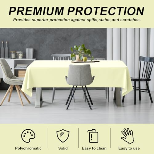 54IN X 320FT Plastic Table Cover Roll with Cutter Box, Cut to Size Plastic Table Cloths for Parties, Birthday, (Beige, 54"x3840"(Rectangular)) - color: Beige, size: 3840" x 54" (Rectangular)