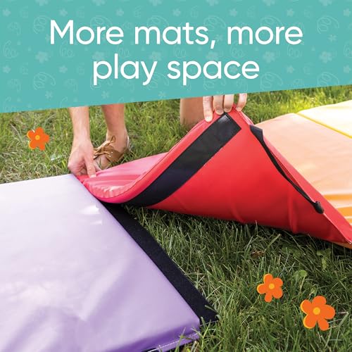 Hearthsong Tumbling Mat for Kids, 5-Panel Thick 1.25" Foldable Exercise Mat for Yoga, Pilates, Stretching, Folding Gymnastics Mats at Home, Gym Workout