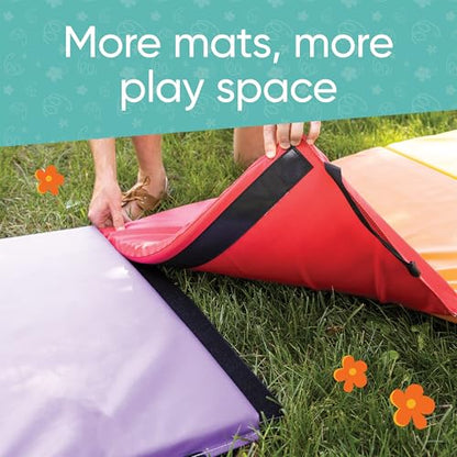 Hearthsong Tumbling Mat for Kids, 5-Panel Thick 1.25" Foldable Exercise Mat for Yoga, Pilates, Stretching, Folding Gymnastics Mats at Home, Gym Workout