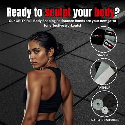 Multiple Lengths Fabric Resistance Bands Set – Short, Medium & Long Exercise Bands for Working Out – Non-Slip, Durable Exercise Bands for Stretching, Yoga, Home Fitness