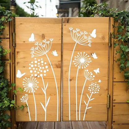 Large Flower Stencils for Painting,8 Pcs Reusable Dandelion Stencils for Painting on Wood Fence Walls Fabric Glass (Dandelion) - color: Dandelion(8Pcs)