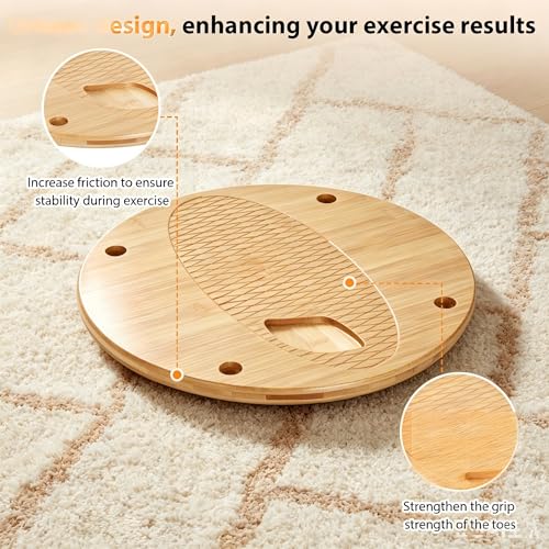 Wooden Wobble Balance Board, Balance Trainer for Kids,Toddlers,Teens | Standing Desk Balance Board for Core Training, Surf/Ski/Skate Prep, Rated for 440 Pounds of Weight