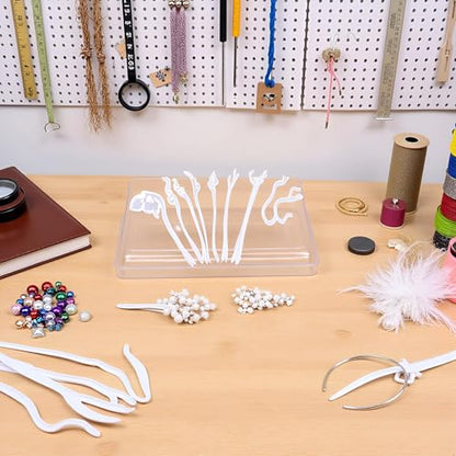 Tustao 5 Pcs White Silicone Resin Hairpins Molds Hair Stick Kit for Jewelry Crafts Making Jewelry Resin Casting Molds,Jewelry Casting Supplies