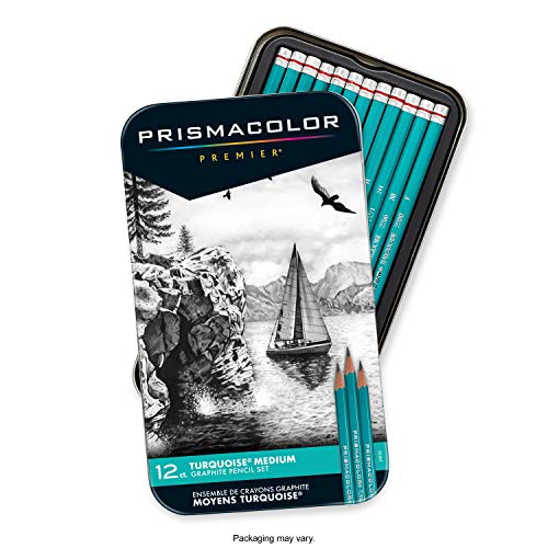 Prismacolor Premier Turquoise Graphite Sketching Pencils, Medium Leads, 12 Pack - style: Sketching Pencils