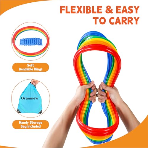 10Pcs 11" Hopscotch Rings, Agility Rings for Kids Obstacle Course - style: 11" Hoop – 1 Set