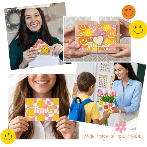 64 Pcs Thank You Cards, Postcards for Mailing Blank Note Greeting Cards, Employee Appreciation Cards, Smiley Face Postcards for Kids Adults Teachers Students, 4×6 In - color: thank you cards