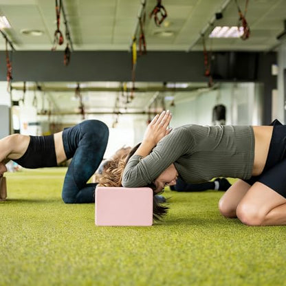 Yoga Blocks 2 Pcs, 9"x6"x3" Yoga Brick Foam Blocks EVA Foam Block Yoga Props Accessories for Yoga Pilates Stretching and Meditation - color: Light Pink