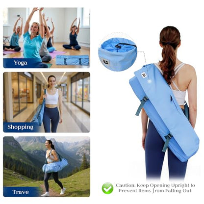 Tumaz Yoga Mat Bag | Padded Adjustable Shoulder Strap | Fits Up to 26" Mats | Multi-Pocket Storage for Essentials | Heavy-Duty G-Hook Closure | Lightweight & Durable for Yoga, Pilates & Fitness