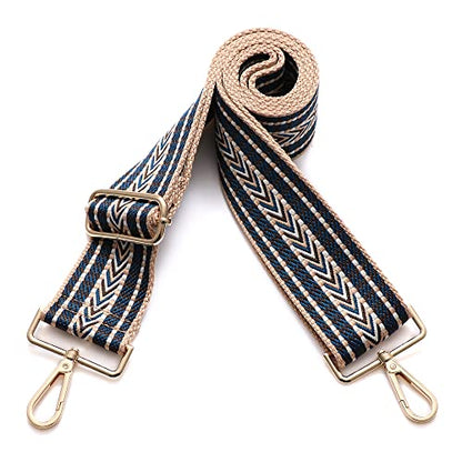 S-Jacorry Purse Strap Replacement Crossbody Wide Shoulder Strap Adjustable Canvas Straps Handbag Strap Replacement Belts - color: Gold Buckel-433