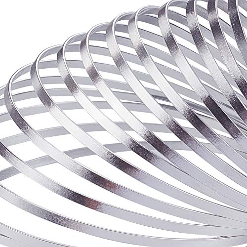 BENECREAT 32 Feet 2 Rolls 3mm Wide Primary Color Flat Jewelry Craft Wire 18 Gauge Aluminum Wire for Bezel, Sculpting, Armature, Jewelry Making