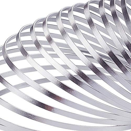 BENECREAT 32 Feet 2 Rolls 3mm Wide Primary Color Flat Jewelry Craft Wire 18 Gauge Aluminum Wire for Bezel, Sculpting, Armature, Jewelry Making