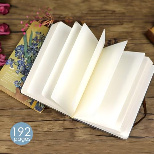 Blank Journal Notebook, Art Journal, Sketch book, 130gsm, Thick Paper Sketchbook, A5, Hardcover Drawing Notebook, Blank Page, Lay Flat, Unlined, Van Gogh Irises, Sketch Books for Adults - color: A5-Irises