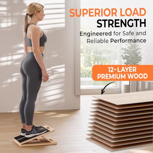 Adjustable Slant Board for Calf Stretching – Incline Stretch Wedge for Achilles Tendon, Plantar Fasciitis Relief, Squat Support & Physical Therapy, Non-Slip Calf Stretcher for Home Gym