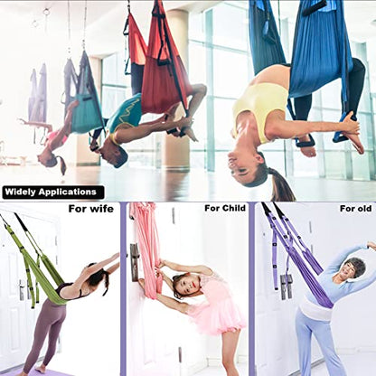 Tchrules Leg Stretcher Strap, Backbend Training Belt with Door Anchor, Flexibility Trainer Stretching Equipment Assist Stretch Strap for Fitness Gymnastics Dance Aerial Yoga Ballet - color: Green