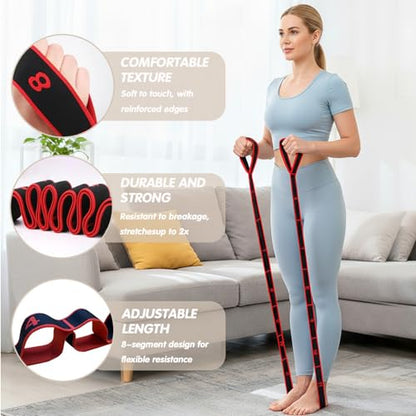 Fitness Resistance Band with Handles, Number Stretch Resistance Band