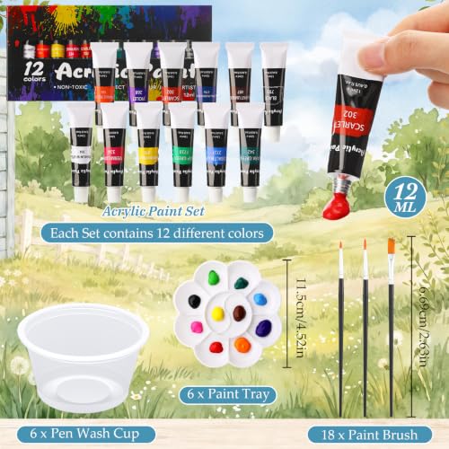 Cholemy 6 Set Paint and Sip Kit for Adults 8"x 10" Pre Drawn Canvas Painting with Wooden Easel Acrylic Paint Wash Cup Brushes Palette Apron for Painting DIY Adult's Date Party Supplies(Happy Pets) - style: Happy Pets