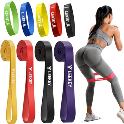 LEEKEY Resistance Bands for Pull Up Assist, Exercise & Workout Bands Set - color: 5-85LBS COLOR+Mini Bands