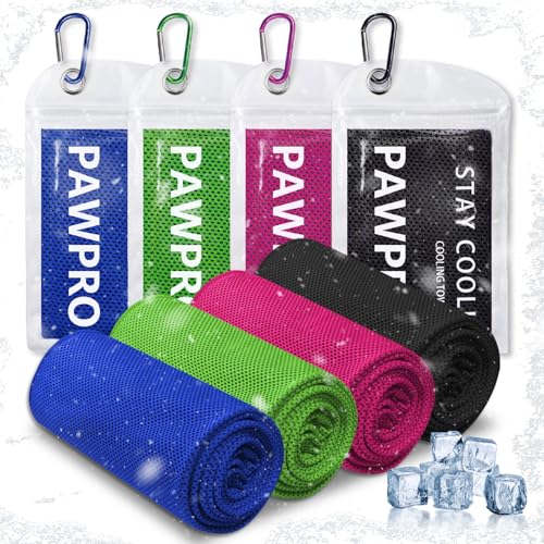 4 Pack Cooling Towels, Soft Breathable Cooling Towels for Neck and Face | Microfiber, Gym, Men, Women, Waterproof Bag, Carabiner, Yoga, Golf, Hiking, Running, athletes, gift, Royal Blue, Green - color: Royal Blue/Green/Pink/Black