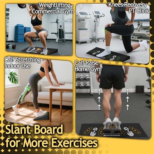 Squat Wedge Height-Adjustable Slant Board: 2Pcs Wide Wedges for Weightlifting Leg Glute Workout Improve Strength and Mobility for Gym Home - size: Large*2